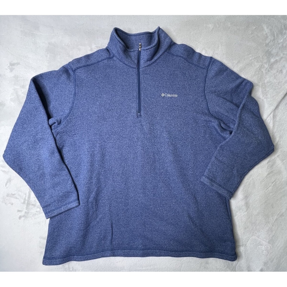 Columbia Men's Sweater Weather 1/4 Zip Jacket - Big Collegiate Navy Blue Sz 2X